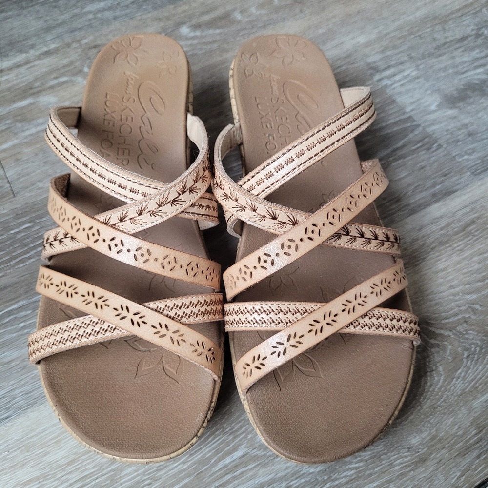Tan Boho Skechers Wedges